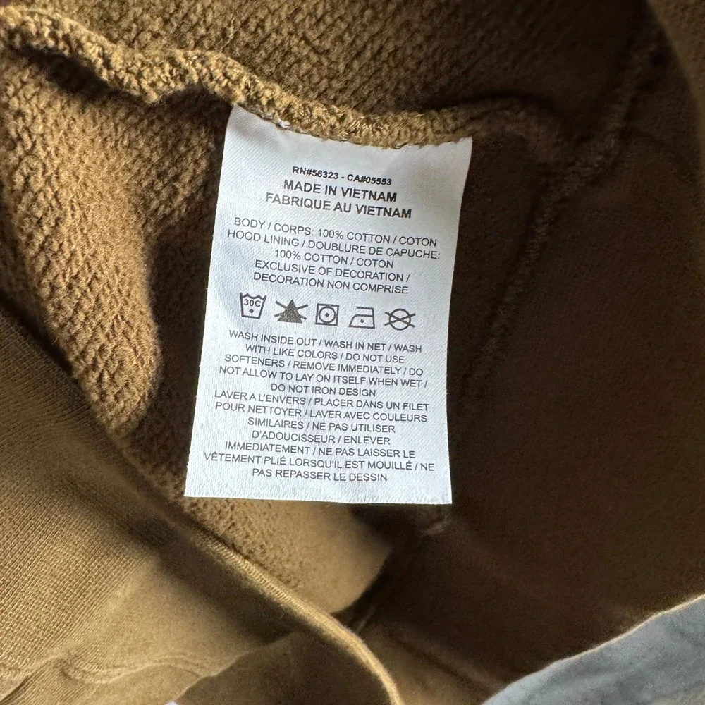 Jordan Flight Mens Oversized Fit Hoodie Brown Cotton Pullover Sweatshirt‎ Medium